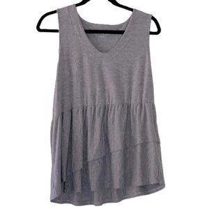 SOFT SURROUNDINGS Aurora Layered Heathered Gray Tank Womens Medium Petite